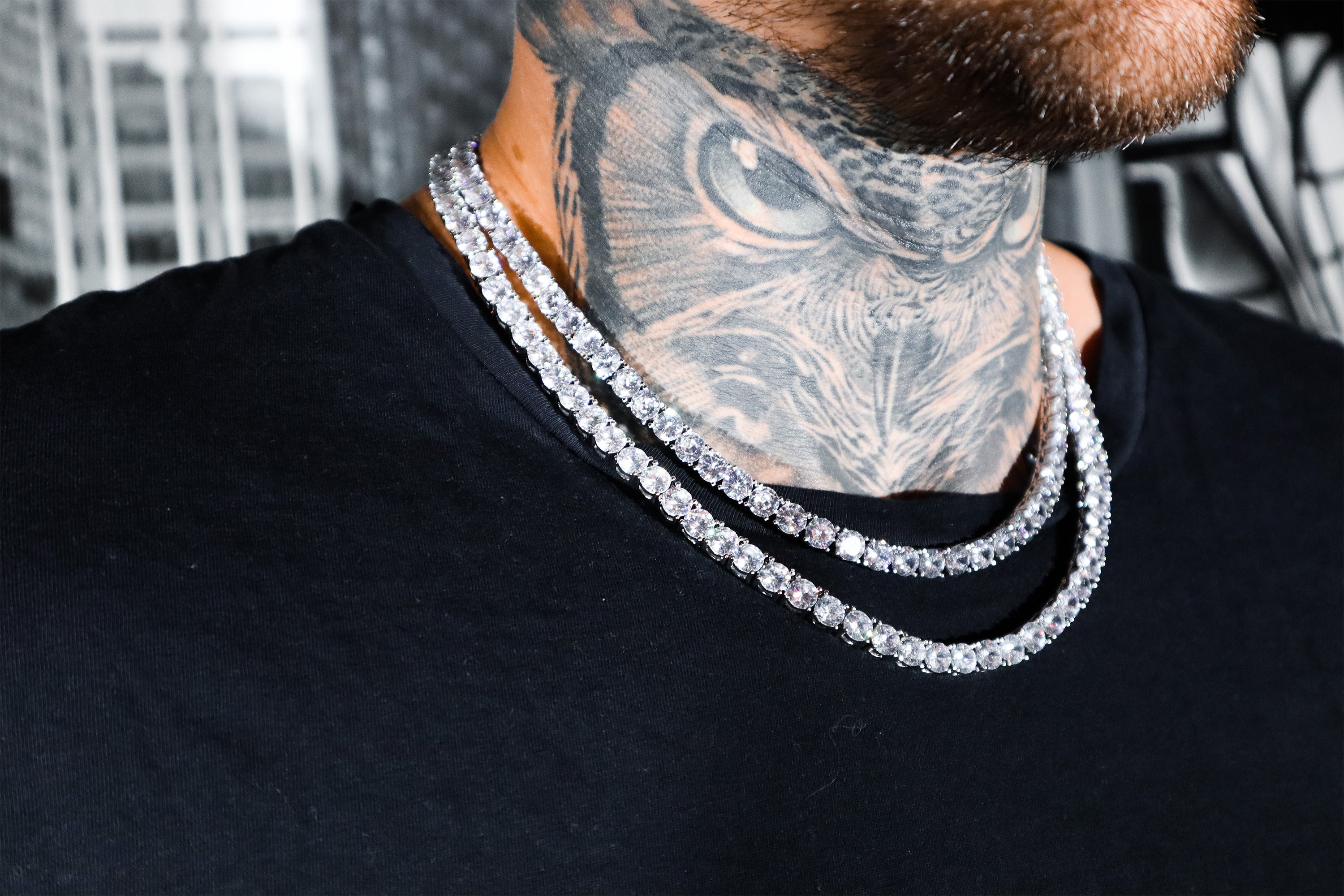 Tennis Chain Double Choker Set - Streetice