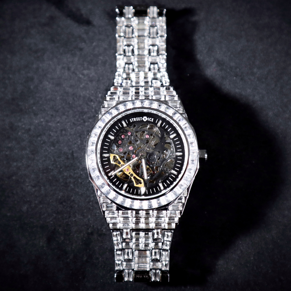 Iced out discount baguette watch